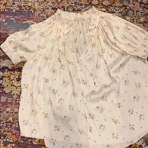 ulla johnson floral short sleeve top